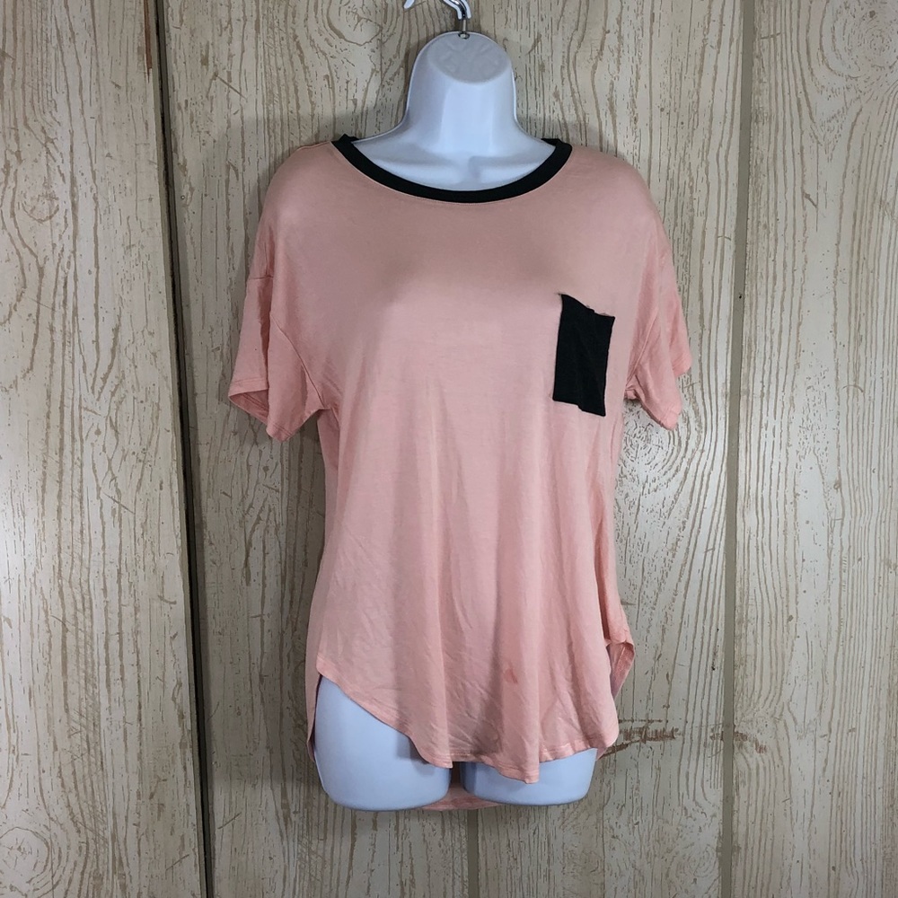 Self E Contrast Pocket Ringer Tee L